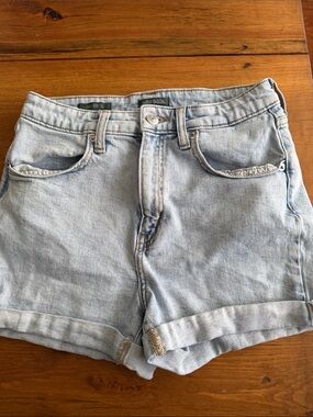 wild fable Light Blue Washed Denim Roll-Hem Shorts